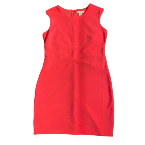 Liz Claiborne Women Texture Sheath Dress Size 16 Pink Sleeveless Barbie Career - Picture 5 of 13